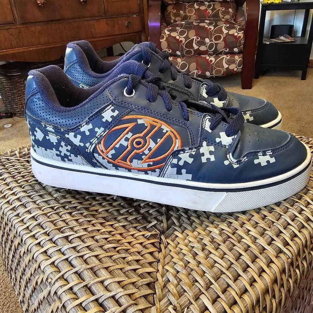 Heelys Navy Gray Red Lace Up Skate Fitness Shoes Size 8